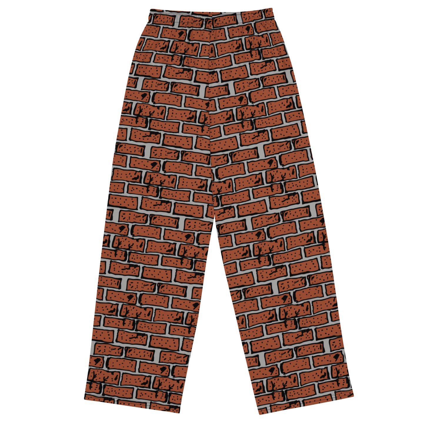 'Brick Wall' All-over print unisex wide-leg loose pajama pants